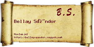 Bellay Sándor névjegykártya