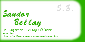 sandor bellay business card